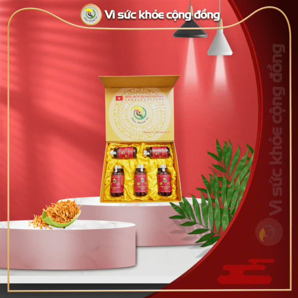 Hộp sợi đông trùng hạ thảo cao cấp 5 lọ PTA-1SDT5L